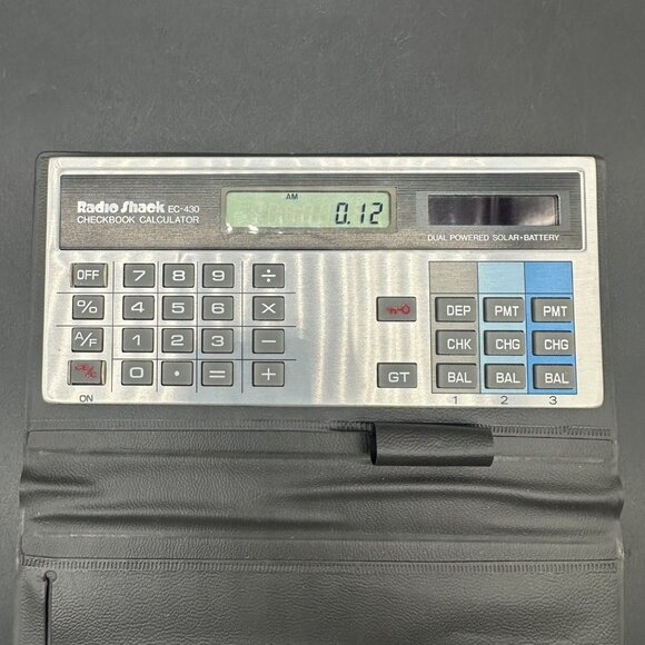 Vintage RadioShack EC 400 Checkbook Calculator Case Dual Power Battery Solar 80s - Picture 7 of 10